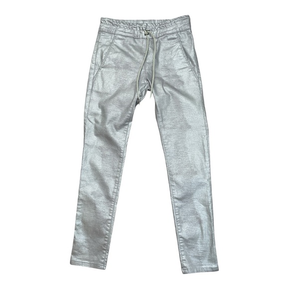 Bevy Flog Shely Silver Snake Drawstring Pull-On Pants - Picture 2 of 7